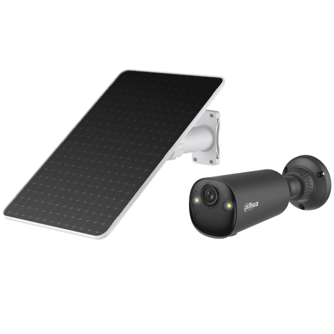 Kit Cámara Bullet IP Solar Dahua 4MP 4G LTE Lente Gran Angular Color Ash